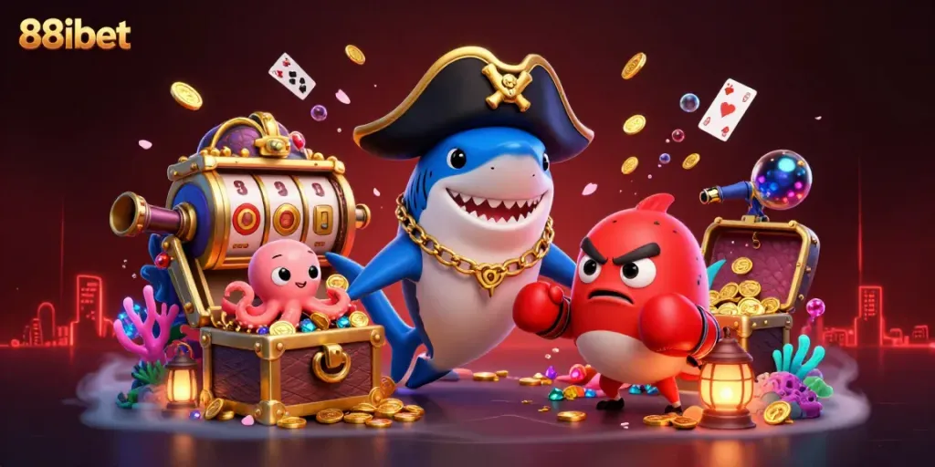 Join the fun at 88ibet with exciting slot reels and treasures in a vibrant underwater casino world.