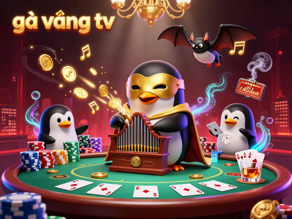 Experience the thrill of gà vàng tv with lively casino action featuring golden coins and vibrant poker elements.