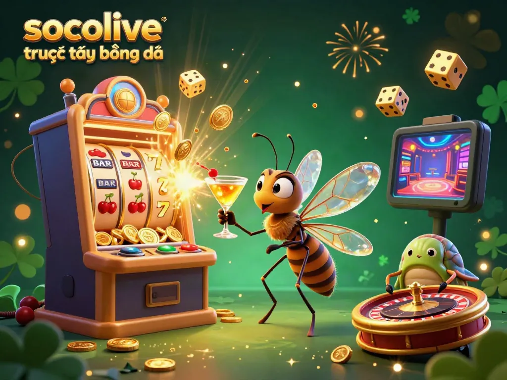 Experience the thrill of socolive trực tiếp bóng đá with a vibrant illustration featuring live casino elements.